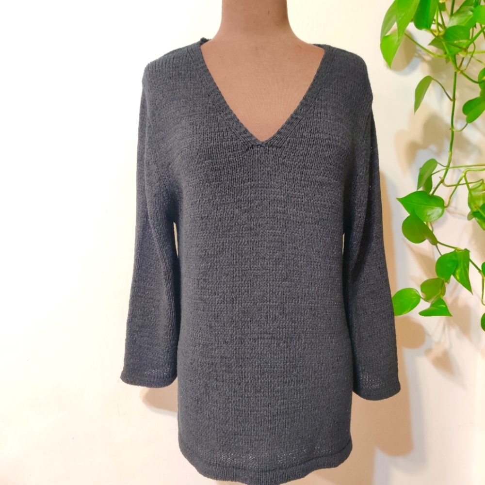 August Silk Knit Sweater Large